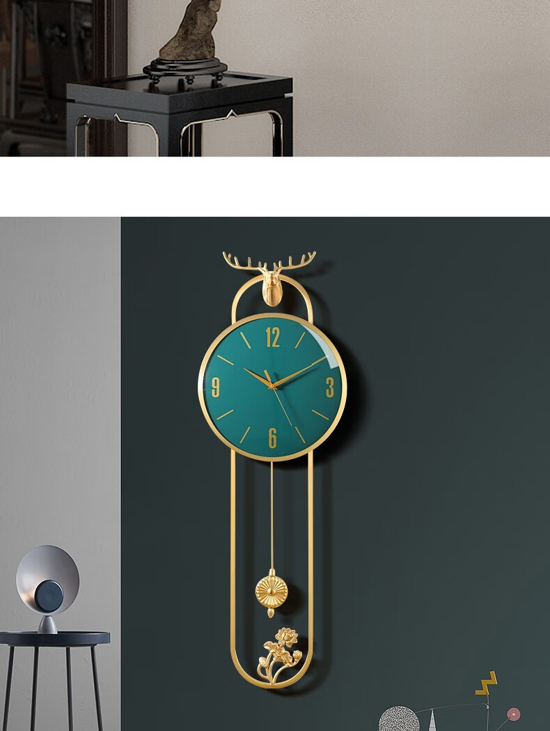 伯莎丹顿新中式钟表挂钟客厅家用现代书房办公室挂表简约时尚大气挂墙