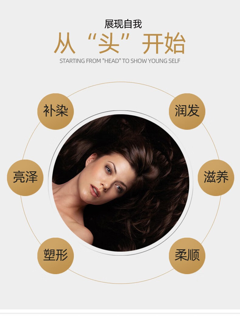 植然魅染发笔口红式一次性植物染发棒美发笔快速染头发遮盖白发染黑发