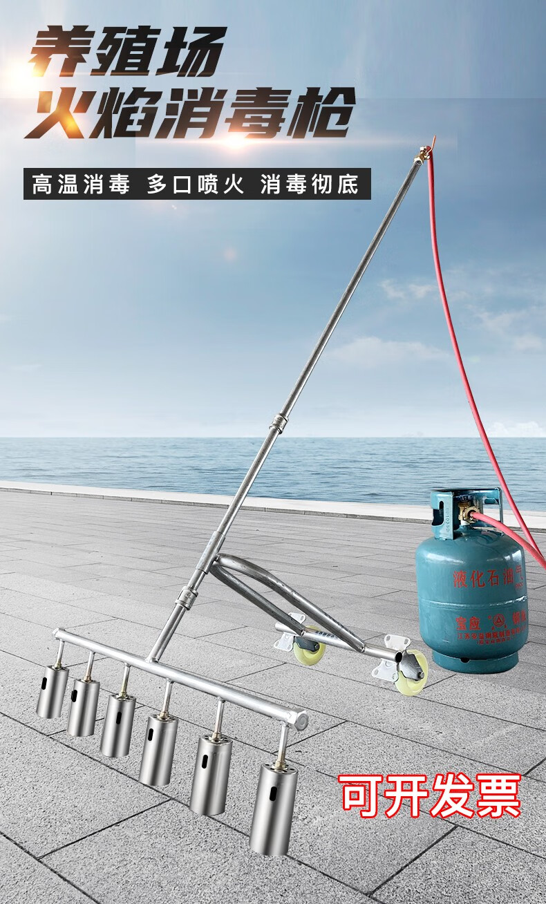 多头消毒火焰枪养殖场猪圈高温农用除草液化气喷火枪2头4头8头10头6个
