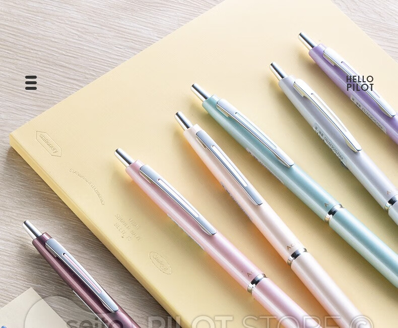 日本pilot百乐圆珠笔acro300炫滑签字笔按动笔学生考试黑笔不晕染迷雾