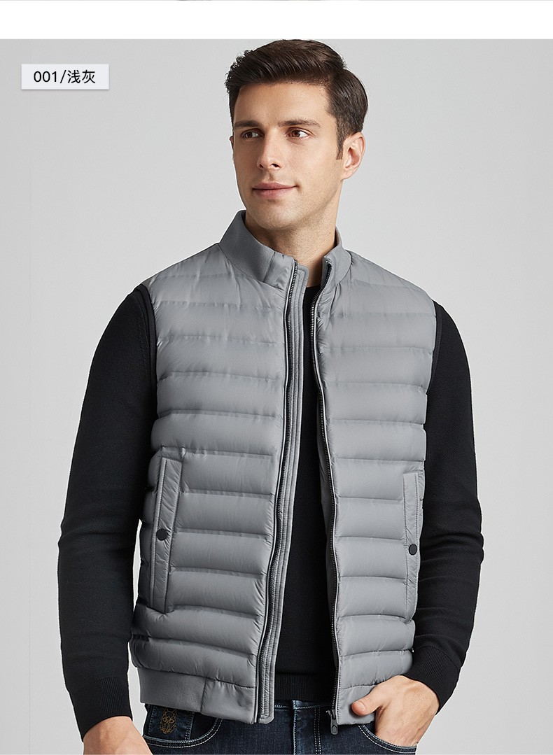 七匹狼羽绒马甲男2021冬季新款男士轻薄羽绒服背心男装短款白鸭绒外套