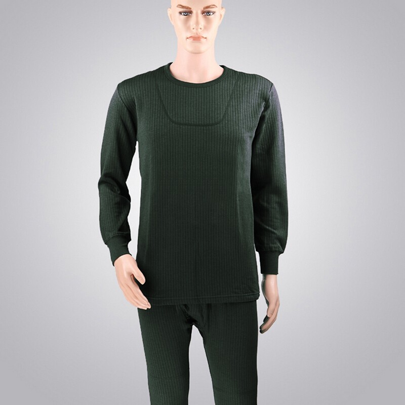 蚁行客 内衣套装防寒保暖 秋衣秋裤秋冬季加厚款军绿色 军绿色 165
