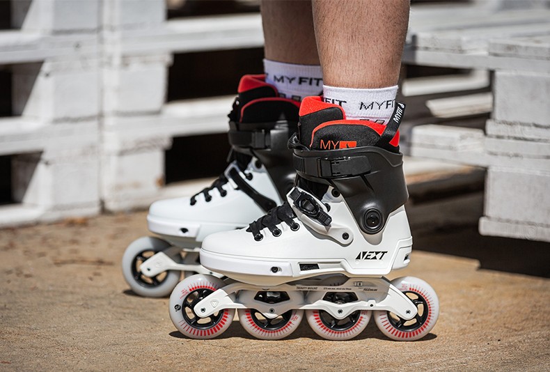 powerslide宝狮莱next白色三点式全能街区休闲平花男女成人轮滑鞋 白