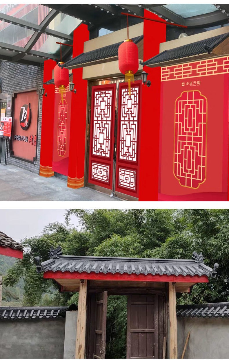 仿古瓦树脂瓦一体屋檐塑料小青瓦中式古建围墙门头琉璃瓦片装饰瓦