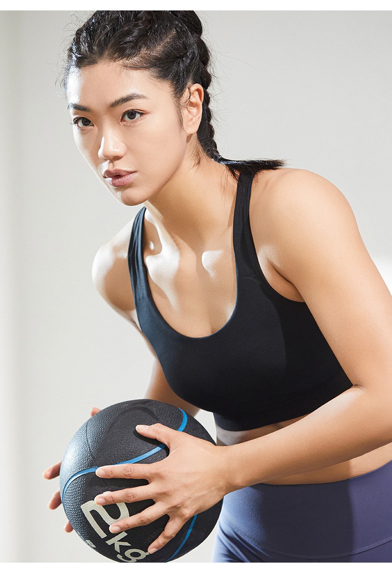 【谷爱凌同款】安踏气垫bra运动内衣2022新款冰丝健身跑步文胸 基础黑