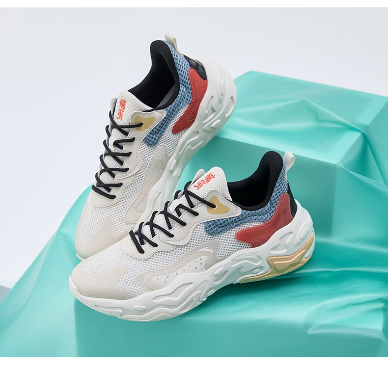 安踏破茧 休闲鞋男鞋2022秋季新款厚底增高透气老爹鞋112228861 -2