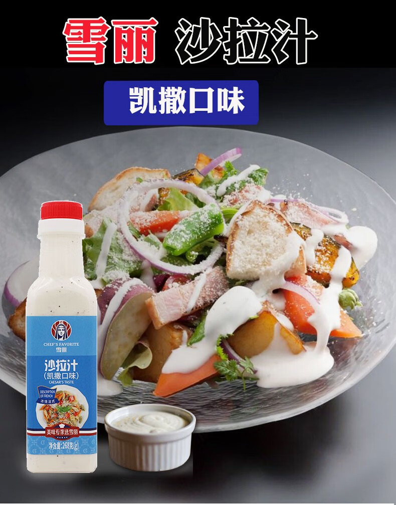 雪丽沙拉汁 日式口味水果蔬菜色拉酱汁 家用拌菜酱 日式洋葱味沙拉汁
