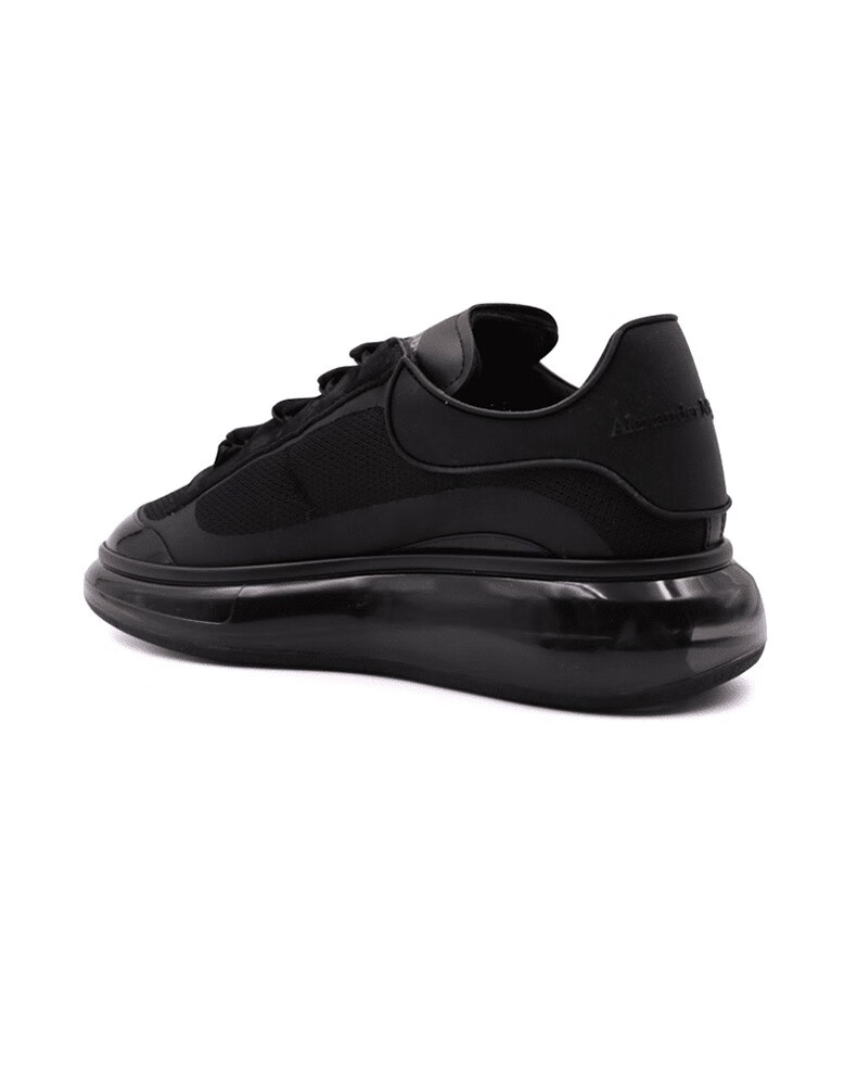 alexander mcqueen 亚历山大·麦昆男鞋水晶底透明气垫鞋 白色黑尾