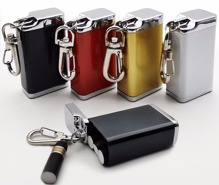 宸芃随身便携式烟灰缸密封移动带盖小焑灰盒户外口袋创意迷你红色小号