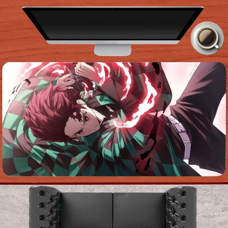 首爵鬼灭之刃鼠标垫超大锁边蝴蝶忍炭治郎祢豆子动漫周边键盘垫桌垫来