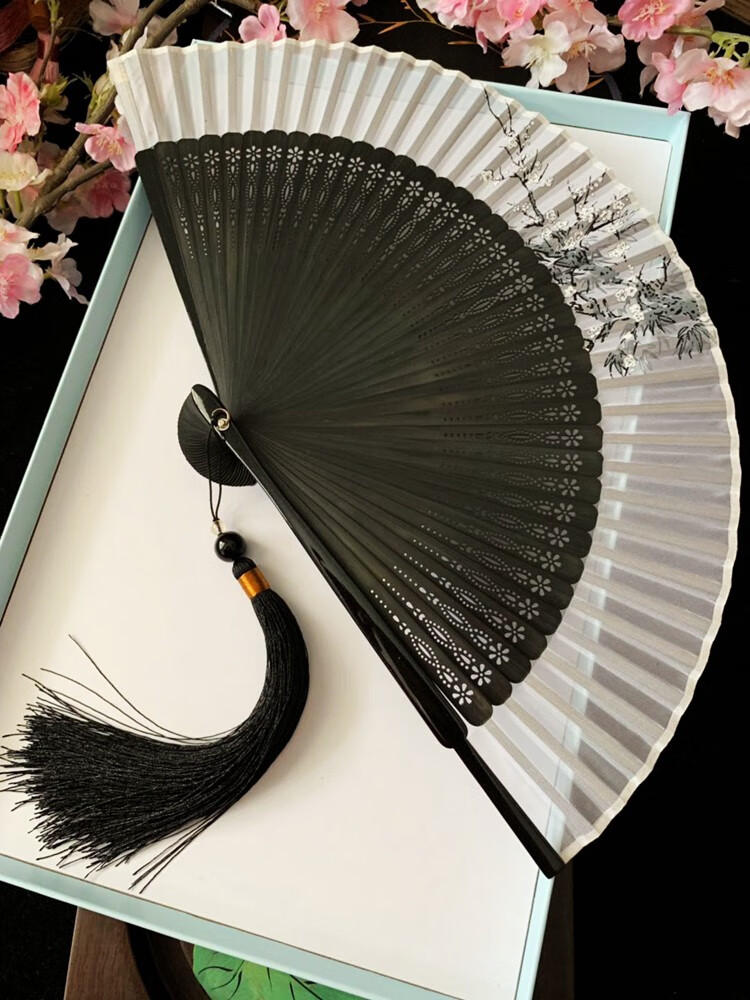 扇子男女式折扇舞蹈扇中国风汉服流苏日式和风扇子古风樱花扇随身复古