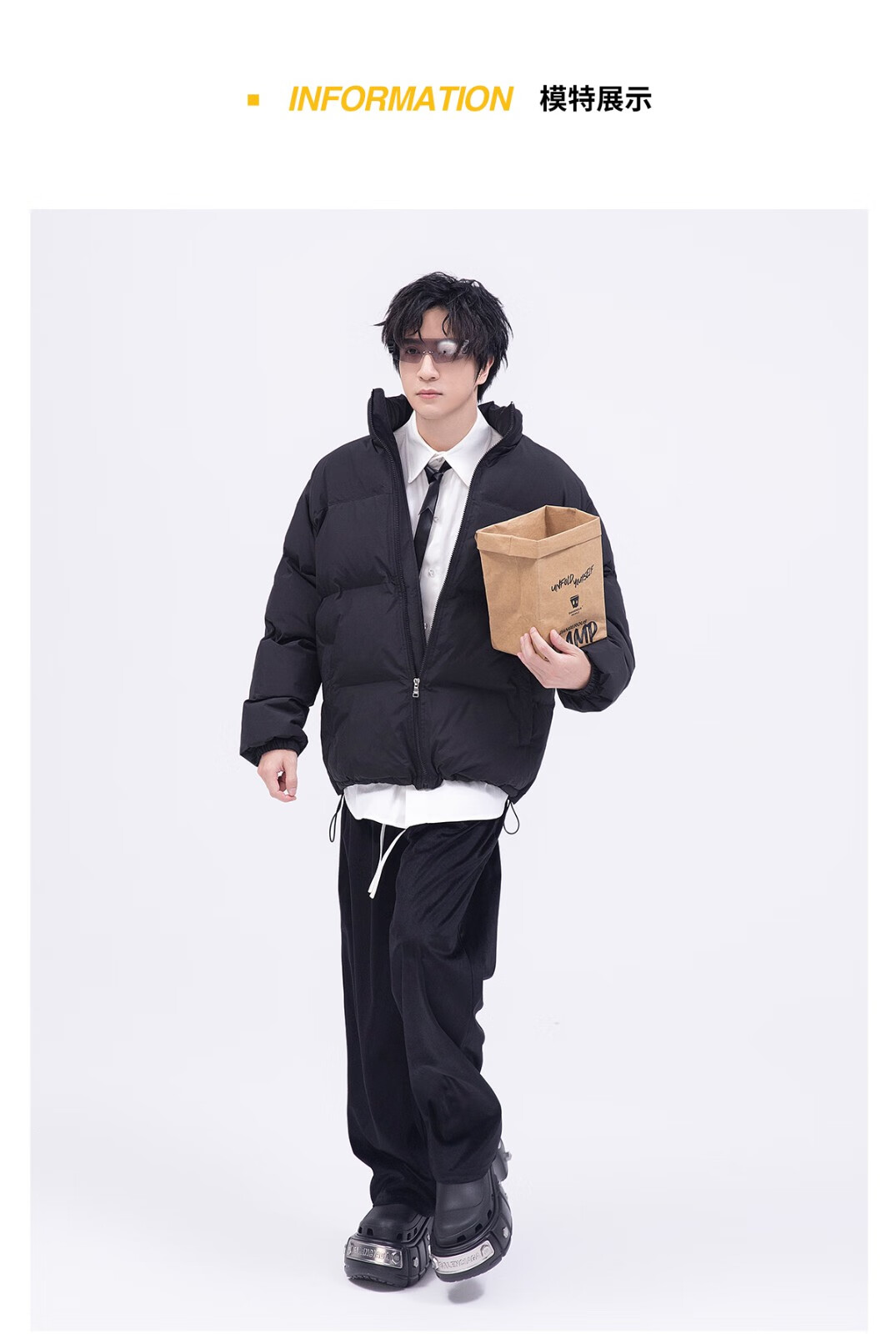 薛之谦dsp复古哥特字母棉服潮流高街宽松男女外套 黑色 m【图片 价格