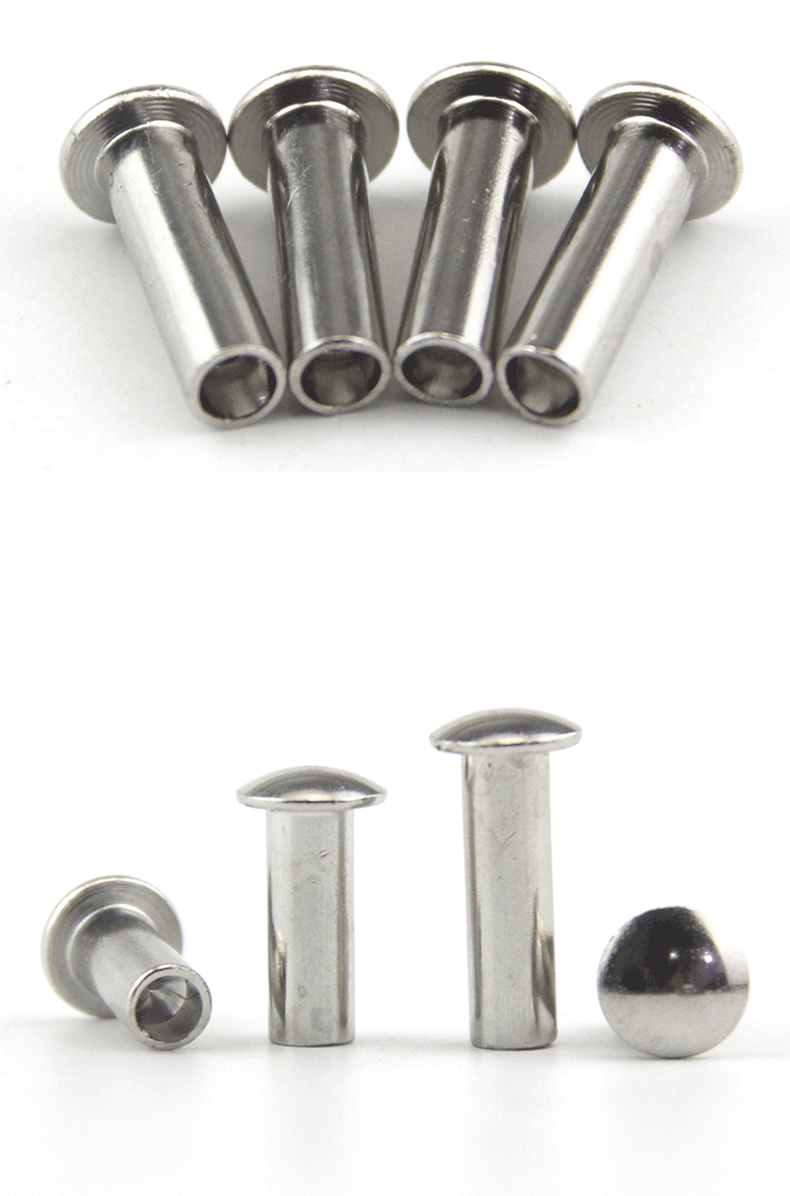 传测-镀镍大扁头半空心铆钉扁圆头半空心铁铆钉大头铁空心铆钉【m2m2.