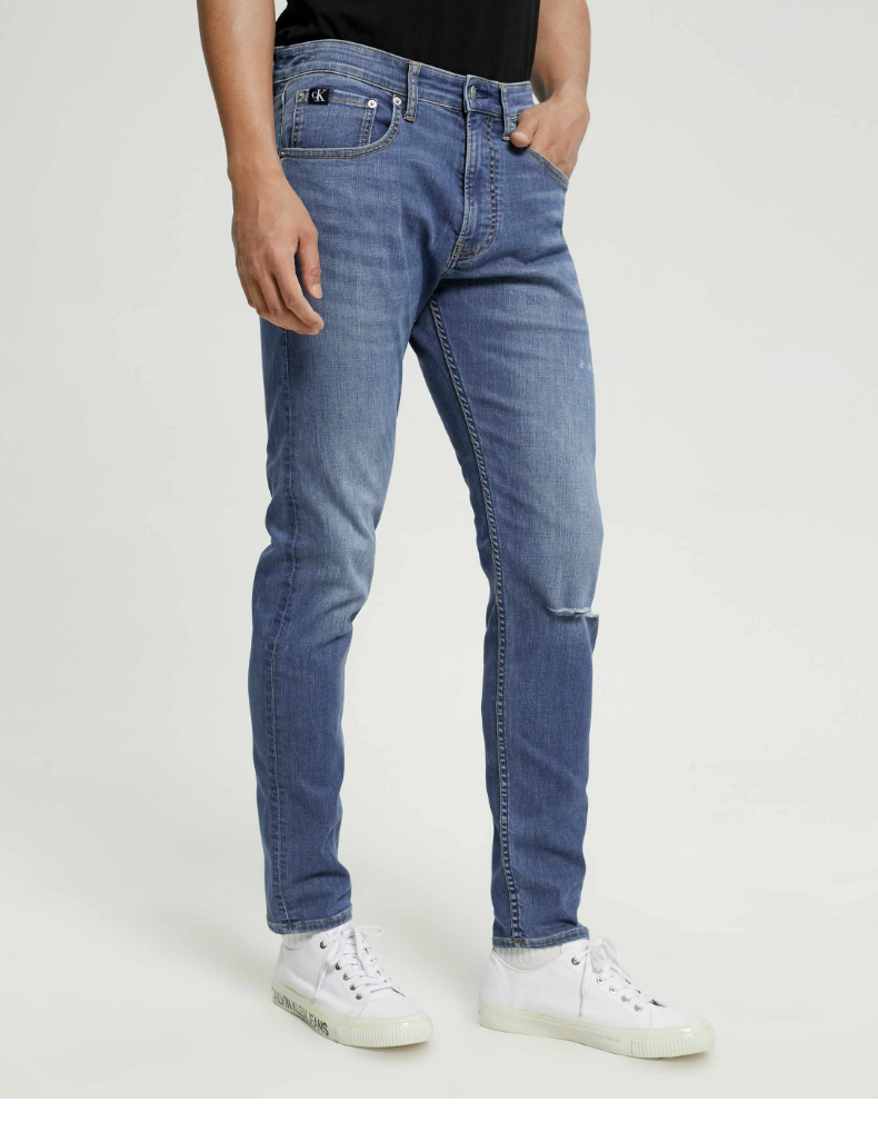 ckjeans22春季新款男士时髦楔形版中腰破洞水洗弹力牛仔裤j3206491a4