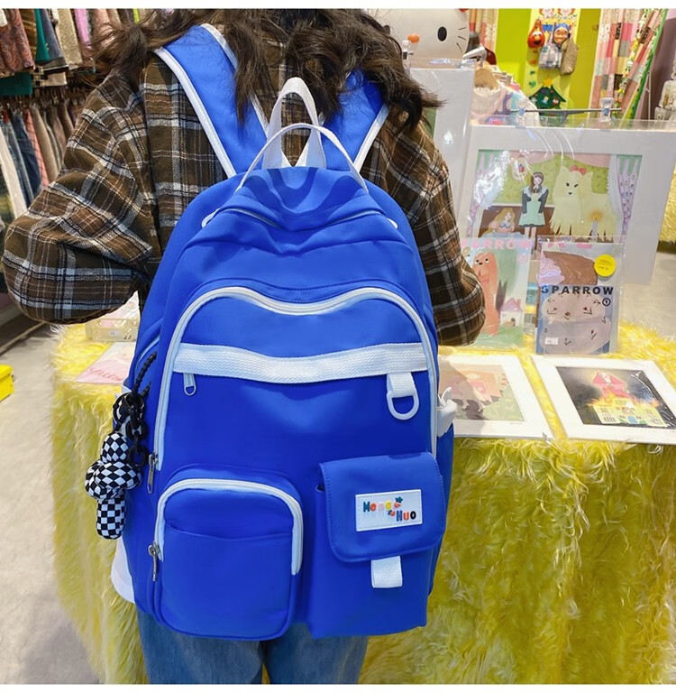 书包女韩国工装风少女高中学生初中生双肩包原宿简约高颜值ins大学生