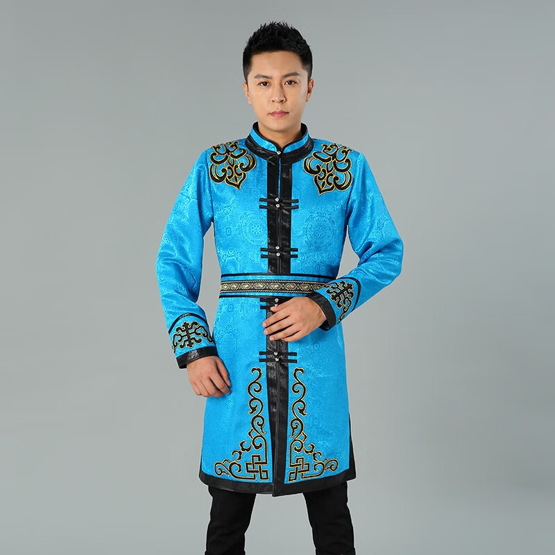 蒙古族服装男蒙古元服装男士现代蒙古袍上衣外套骑马服蒙族日常生活装