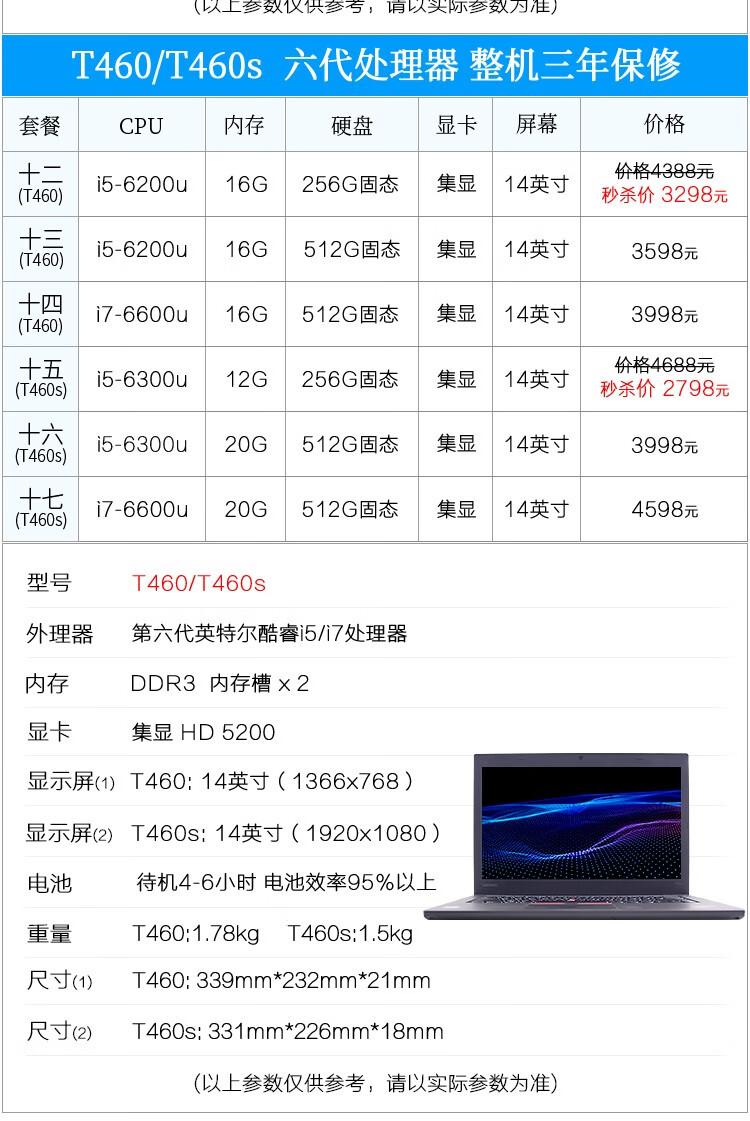 【二手95新】thinkpad联想t430/t440/t450/t460s轻薄便携商务办公