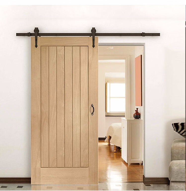坂田尚品定制谷仓门北欧彩雕卫生间卧室木门吊滑带锁推拉厨房厕所门