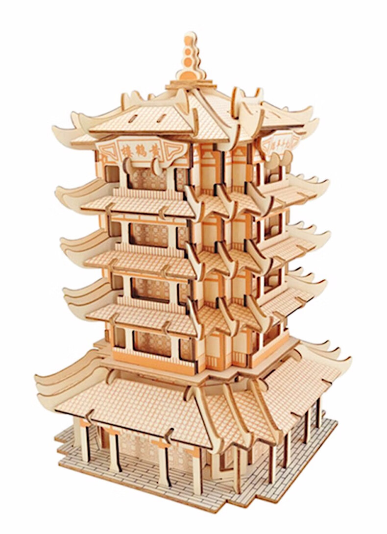拼图木制高难度中国传统古代建筑拼装房子模型手工diy玩具 湘西吊脚楼