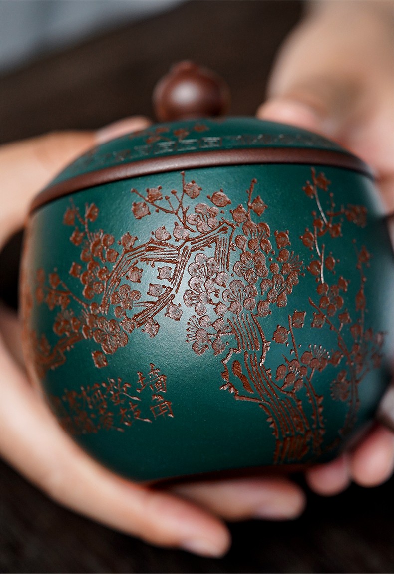 枫岚情 珍藏宜兴紫砂杯名家毛方荣纯全手工泡茶杯男女士盖杯圆满墨梅