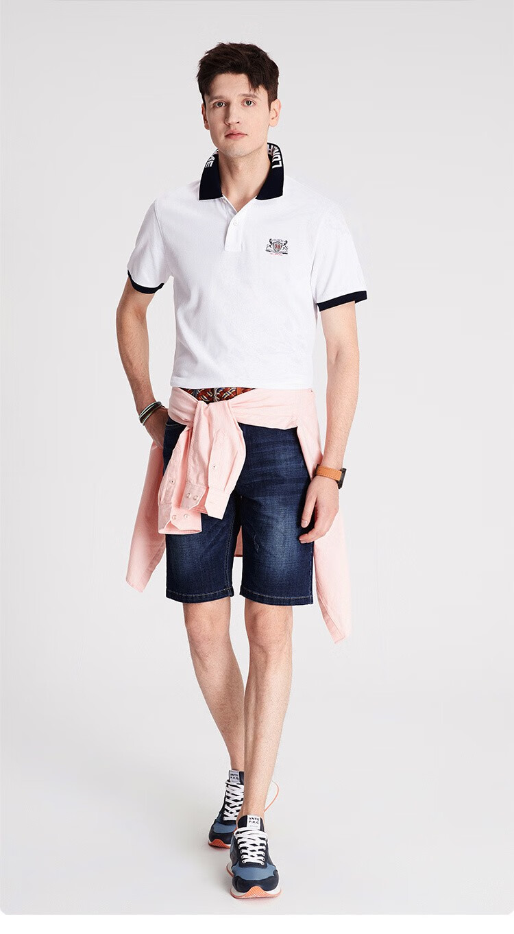 londapolo伦德保罗短袖经典polo衫男夏季男士纯棉新款翻领纯色商务