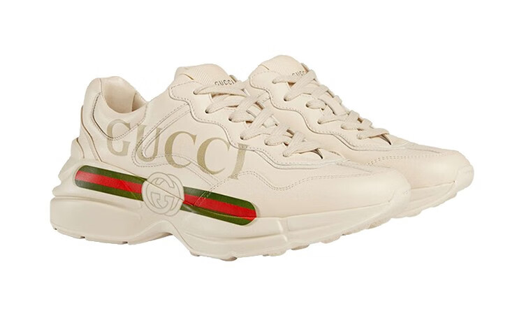 古驰(gucci) rhyton系列 女士休闲厚底增高休闲运动老爹鞋 象牙白