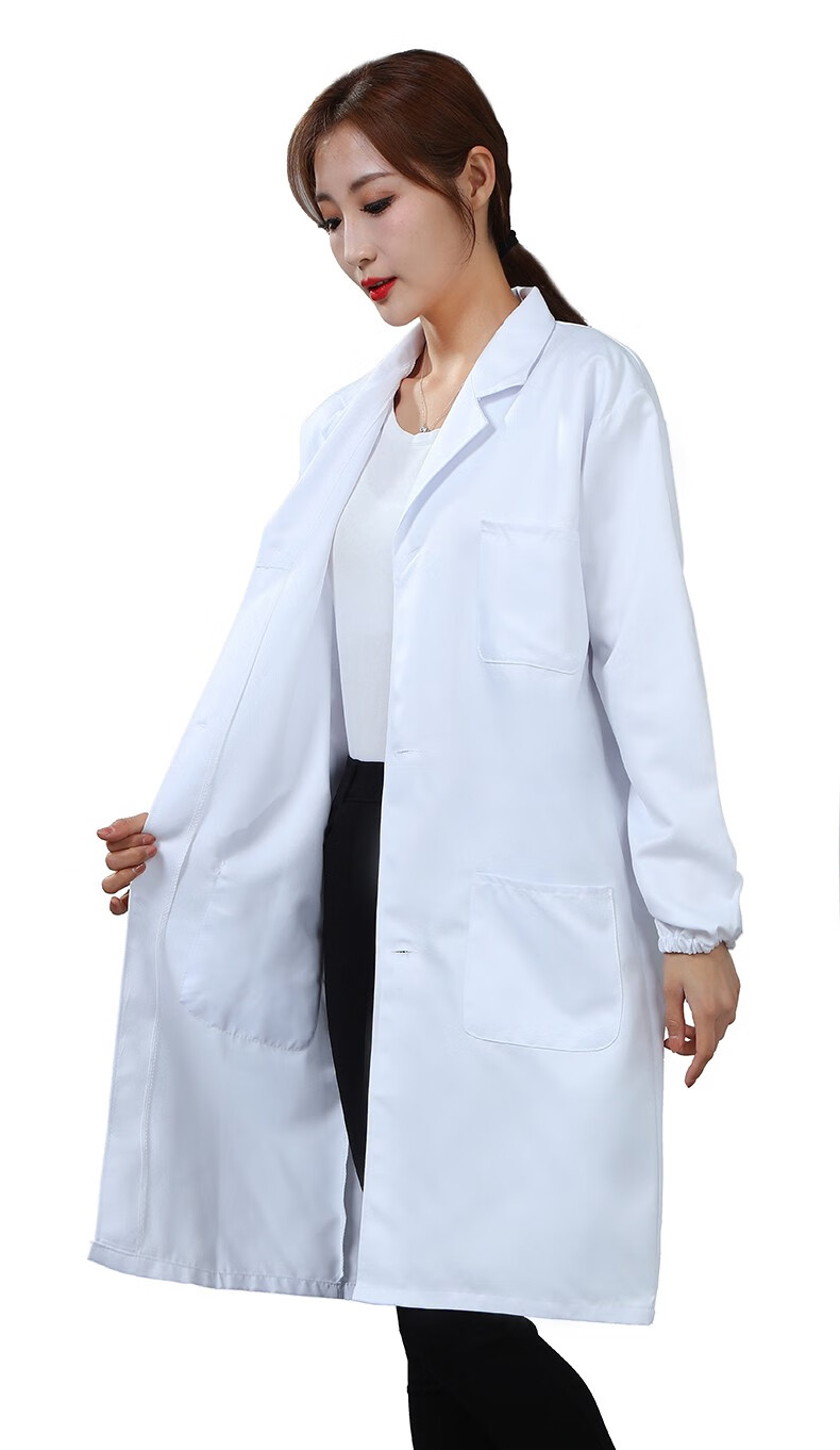 叙耳白大褂学生长袖学校化学实验服实验室白大衣食品厂服可定制印logo