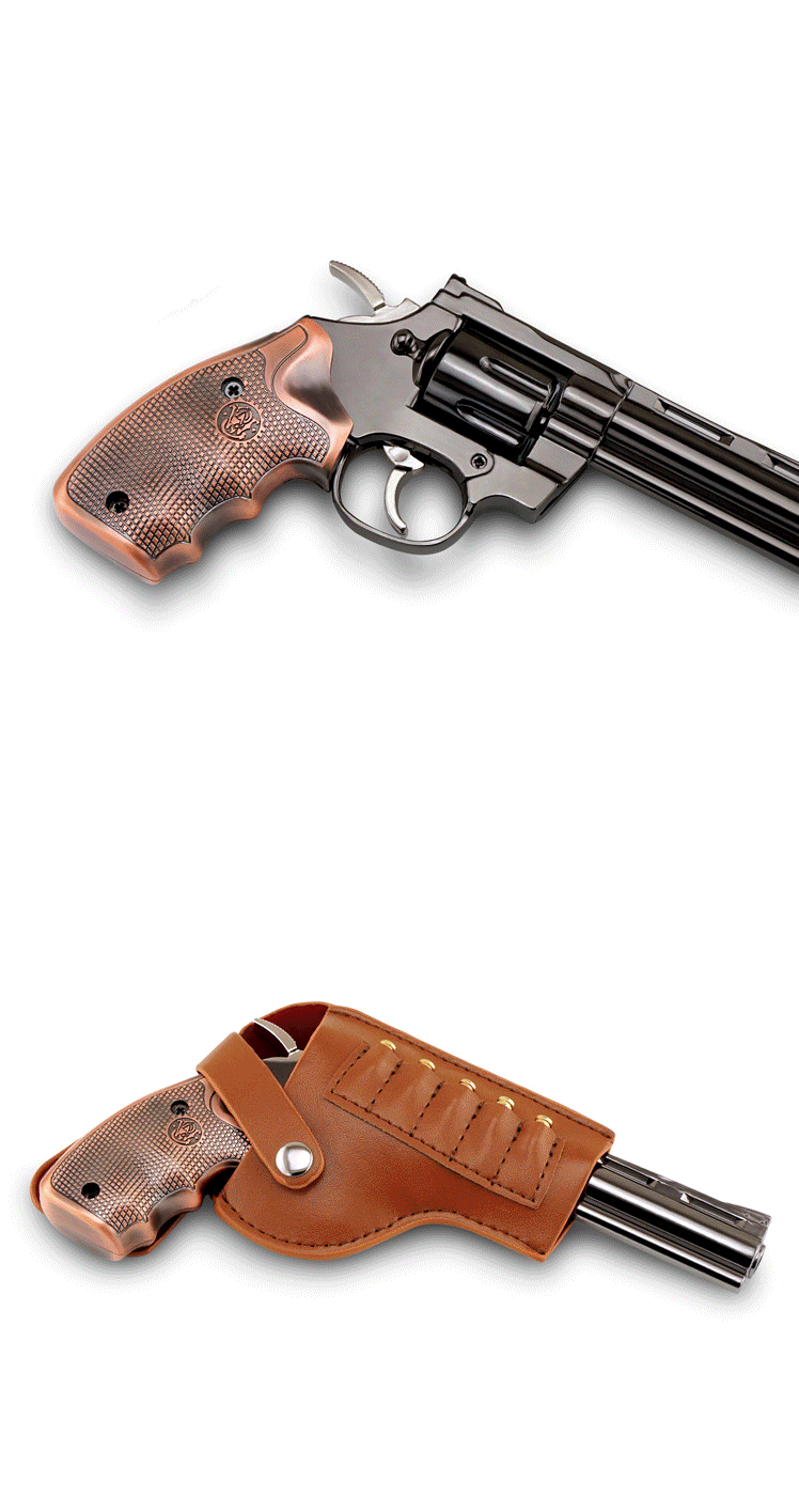 1205m686左轮枪合金枪军事收藏礼品枪模蟒蛇左轮全金属拼装拆卸弹巢可