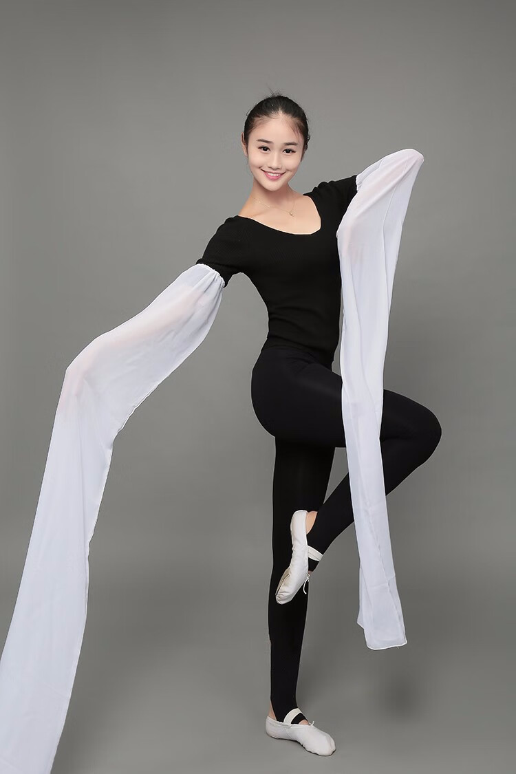 藏族舞古典舞蹈水袖袖子舞渐变水袖练习水袖不连身白色儿童12米不开叉