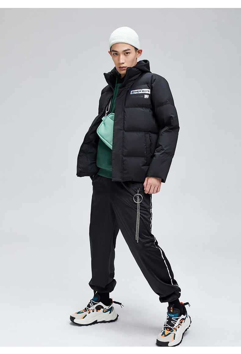 安踏羽绒服男潮牌2020冬季新品男装要疯立领短款保暖羽绒外套时尚运动
