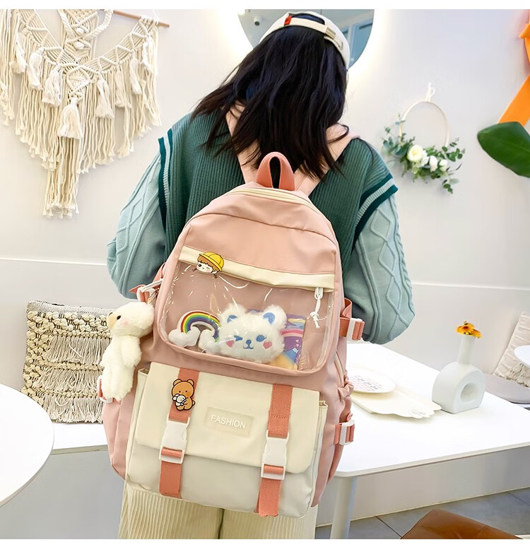 九福鸟可爱书包女初中生小学生46年级大容量轻便女生背包日系ins风