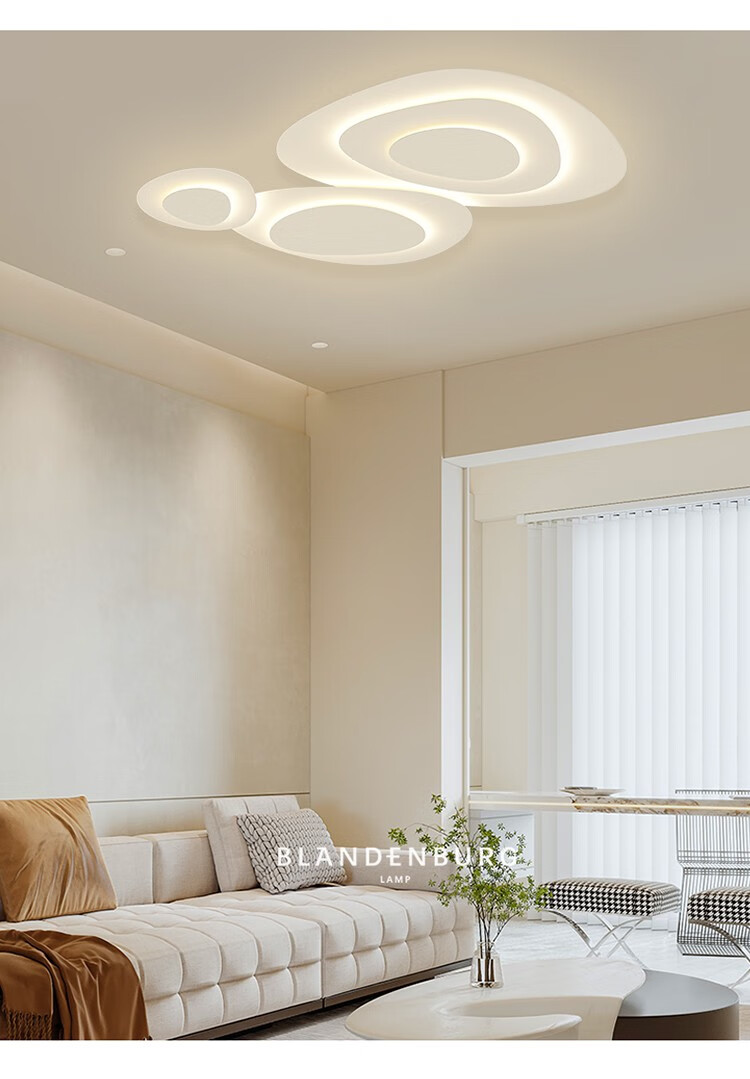 铂阑灯堡客厅主灯极简现代创意艺术云朵led灯网红个性几何造型超薄吸