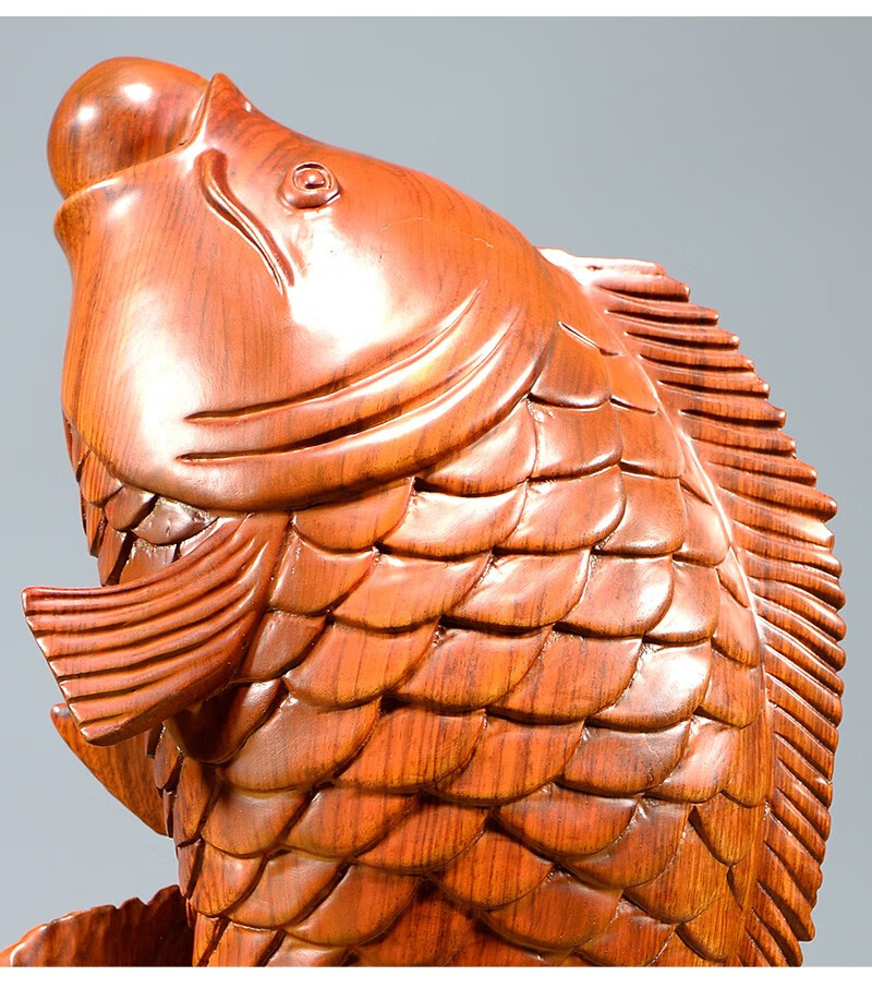 弘才花梨木雕鱼摆件实木质雕刻富贵有余锦鲤乔迁开业商务礼品家居客厅