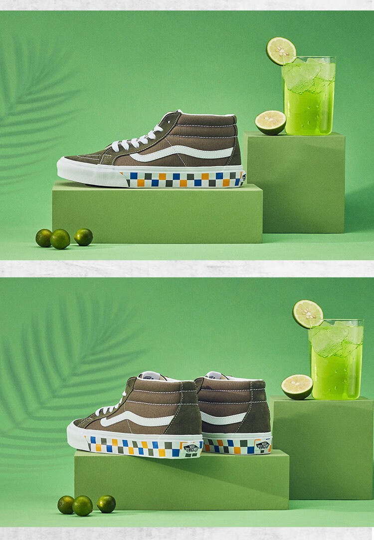 vans范斯官方墨绿色vans汽水男鞋女鞋sk8mid中帮板鞋运动鞋墨绿色37