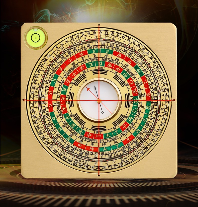 山迪激光罗盘专业高精度纯铜十字绿光随身指南针定位综合盘10cm