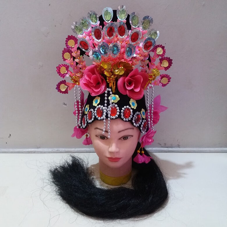 戏曲头饰新款扭秧歌大民族广场舞蹈戏剧影视花旦跳舞头花 花旦头饰