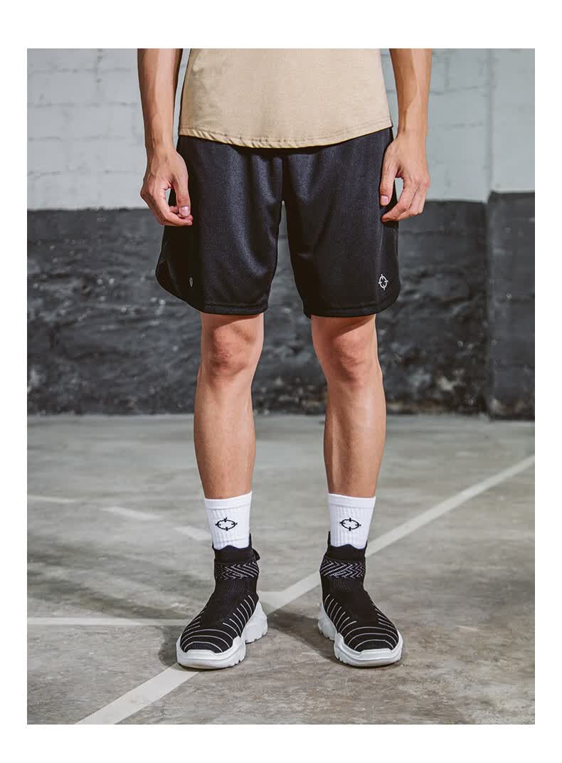 准者篮球裤男女夏季薄款五分裤运动裤街头跑步时尚潮休闲舒适短裤 炭