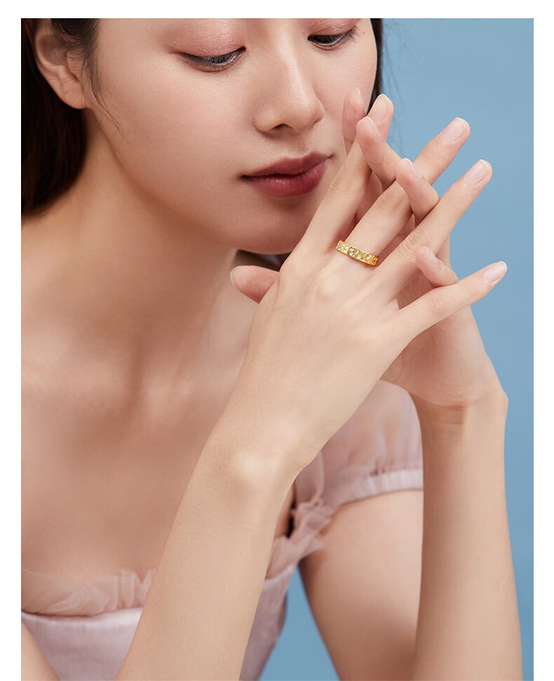 周大生s925银复古戒指高级感个性小众活口可调节送礼复古戒指