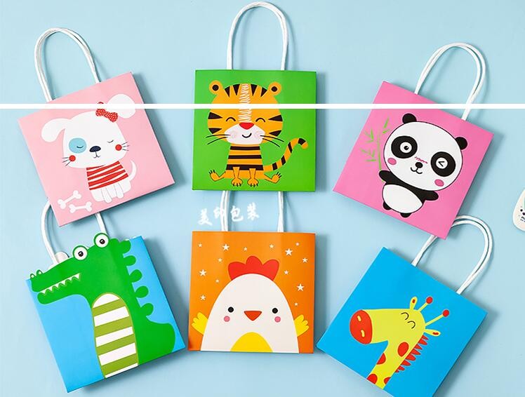 儿童节纸袋可爱卡通小礼品袋幼儿园零食手提袋儿童生日满月伴手礼袋嘉