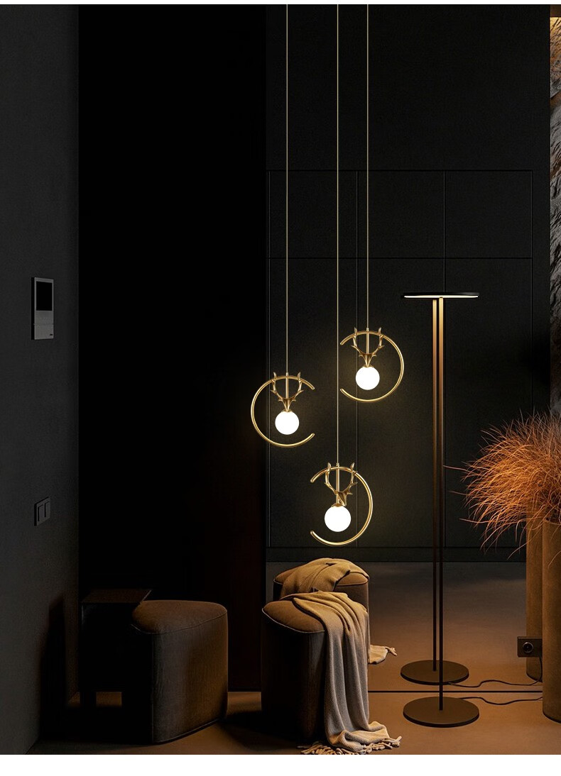 佳馨朵轻奢卧室床头阅读小吊灯书房长线吊灯现代简约创意客厅艺术灯具