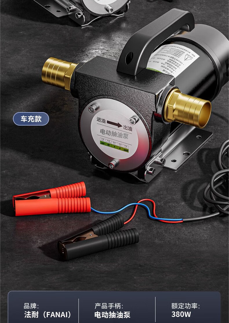 法耐(fanai) 正反转电动抽油泵12v伏自吸泵直流柴油泵加油机抽油器