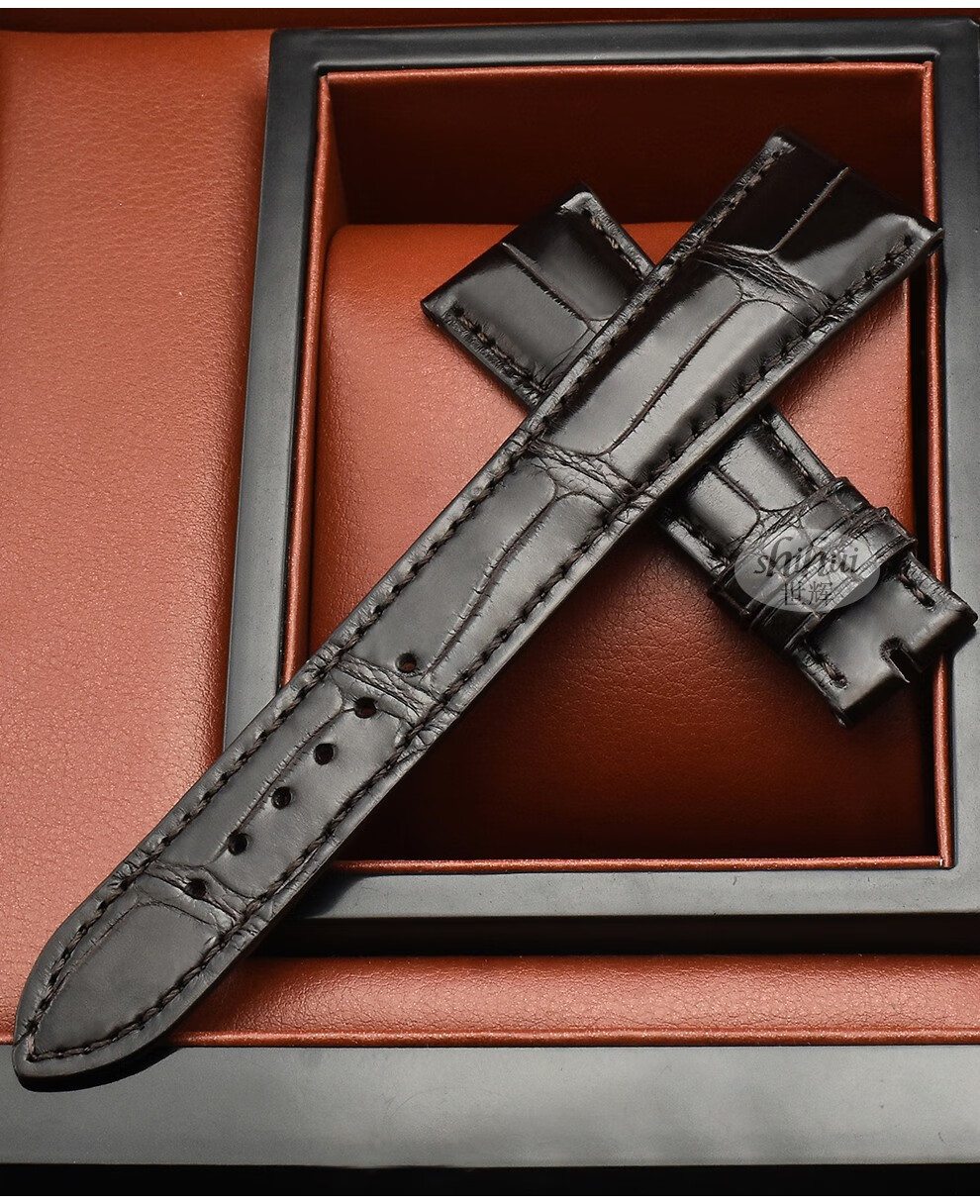 5146鳄鱼皮表带男复杂功能计时皮表链pp百达翡丽5140真皮鳄鱼表链