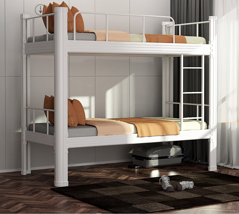 铁艺床成人员工宿舍寝室双层床学生公寓双人床加厚铁架床(拆装发货)