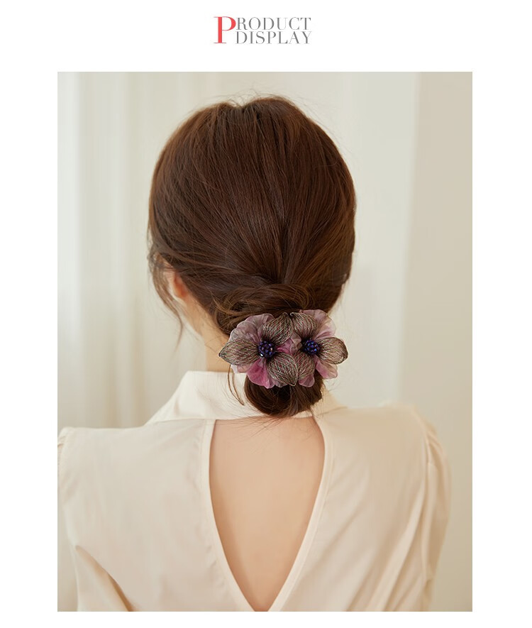 铜丝花朵大号发夹后脑勺优雅发卡女成人卡子发饰头饰生日礼物送妈妈款