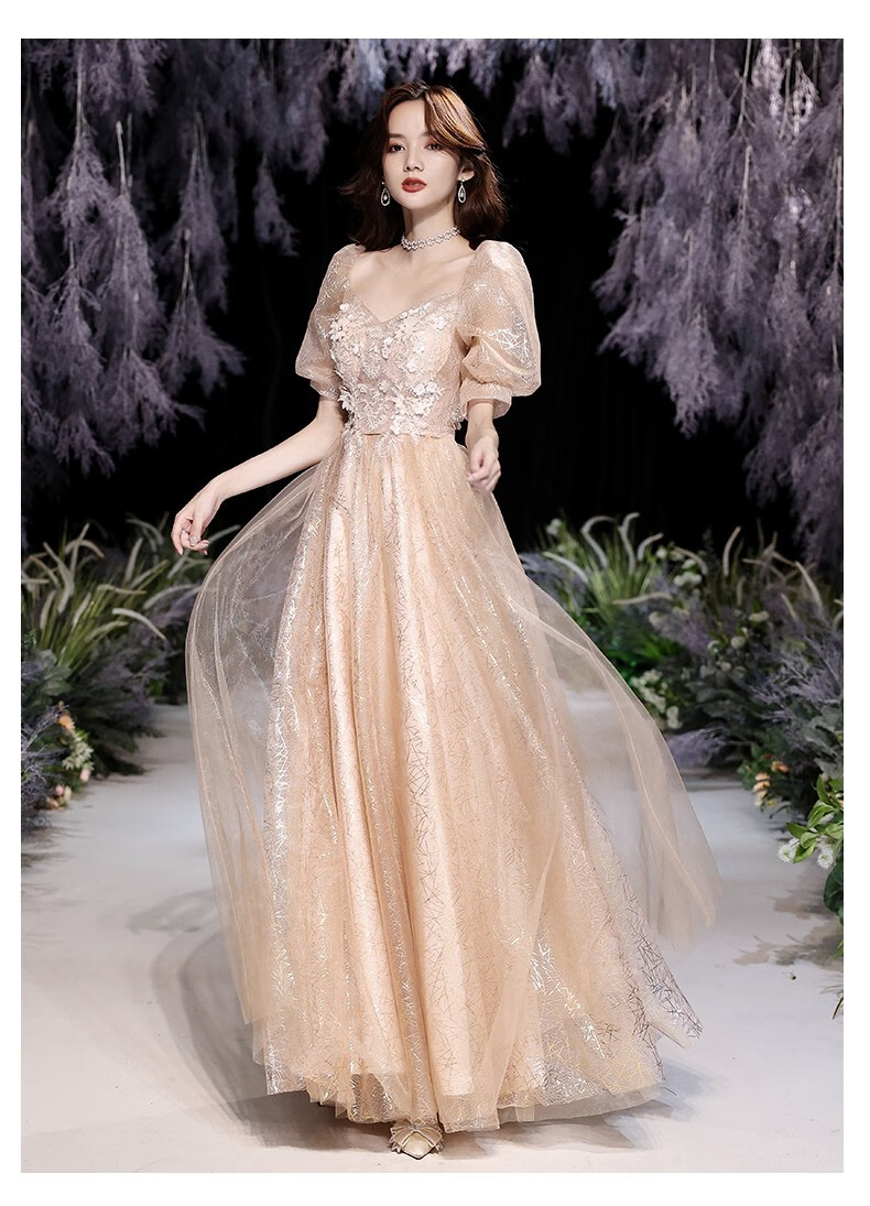 etex轻奢品牌 高端奢华晚礼服裙女2022新款气质名媛宴会年会主持人