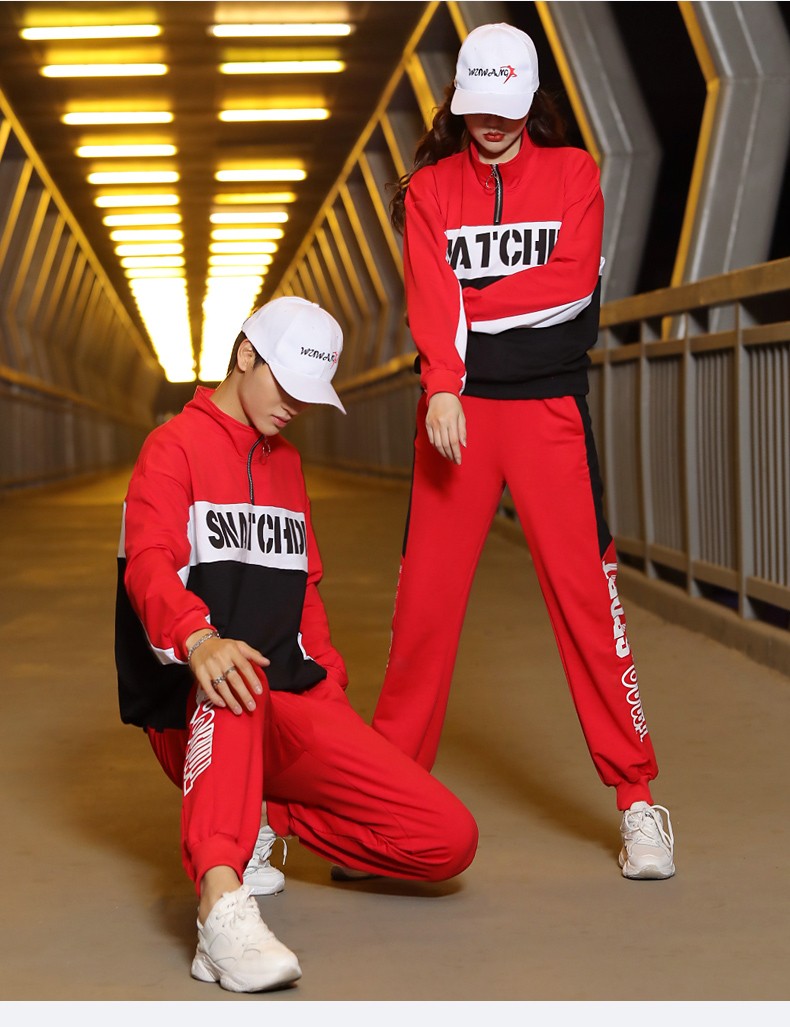 鬼步舞衣服套装曳步舞新款服装广场舞运动休闲嘻哈舞服冬男女 109上衣