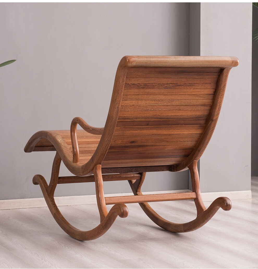 秦府红木家具非洲鸡翅木学名非洲崖豆木摇椅实木新中式逍遥椅老人午休