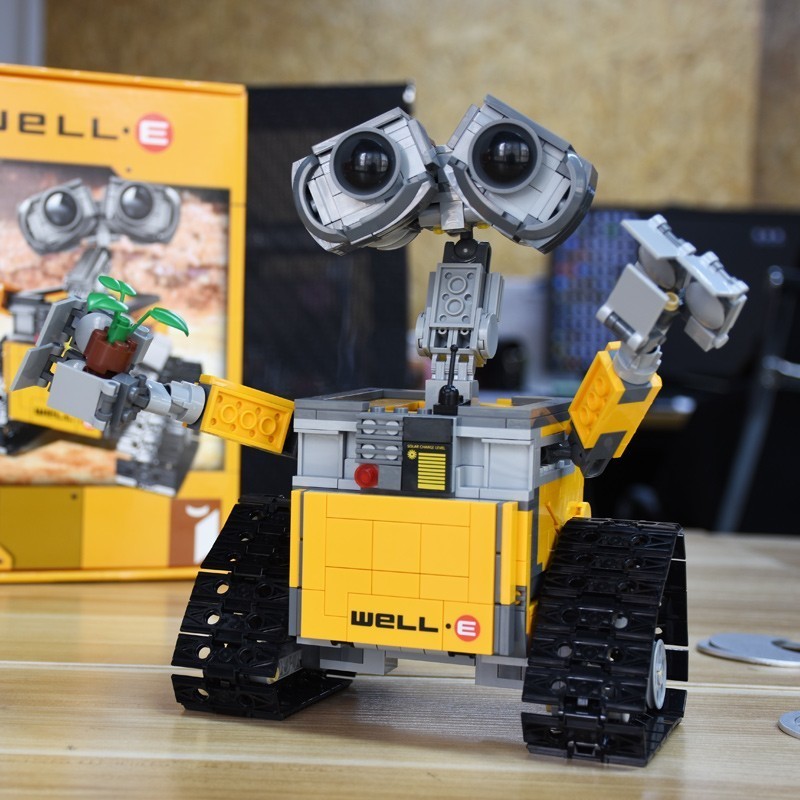 猛仕将瓦力机器人拼装拼插电机兼容积木遥控版立体模型儿童男女孩积木