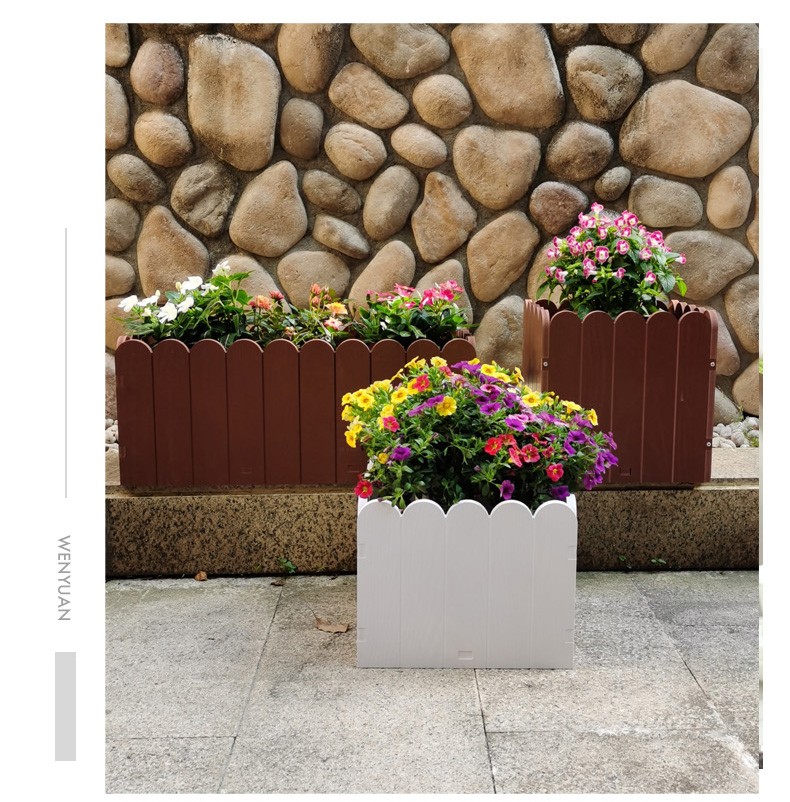 中吉万兴pvc花箱长方形塑料花盆花篮简约室外阳台种植菜箱隔断定做长