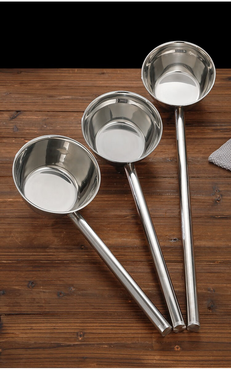 崇得 不锈钢水瓢家用长柄长把水勺厨房水舀子商用长柄瓢水勺大勺子舀